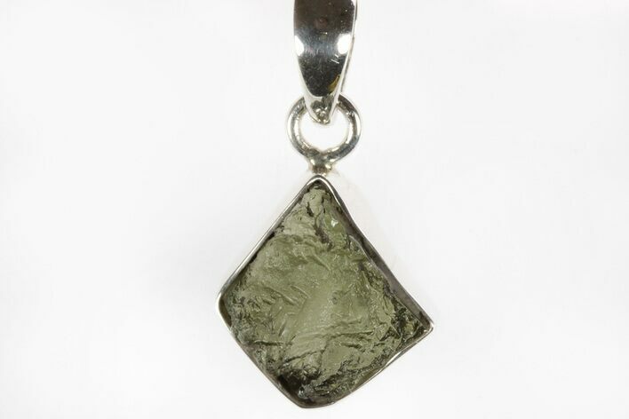 Green Moldavite Tektite Pendant ( g) - Czech Republic #240882